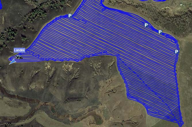 Перегляд повного маршруту руху трактора Landini в системі GPSavto