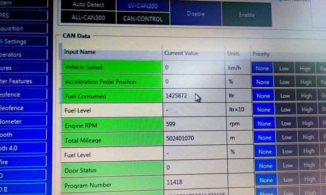Des données détaillées sur le fonctionnement du camion Renault Premium sont disponibles pour analyse dans le système de surveillance GPS